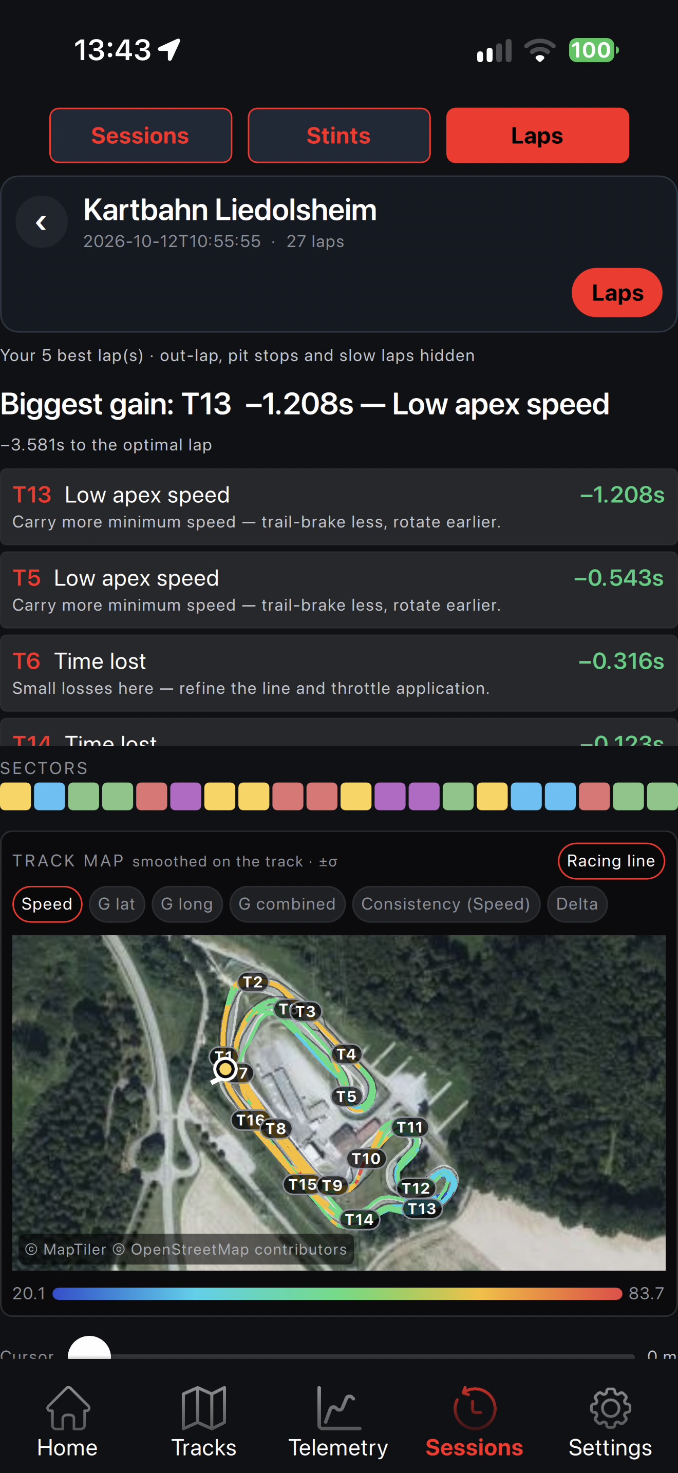 VlastLap live dashboard