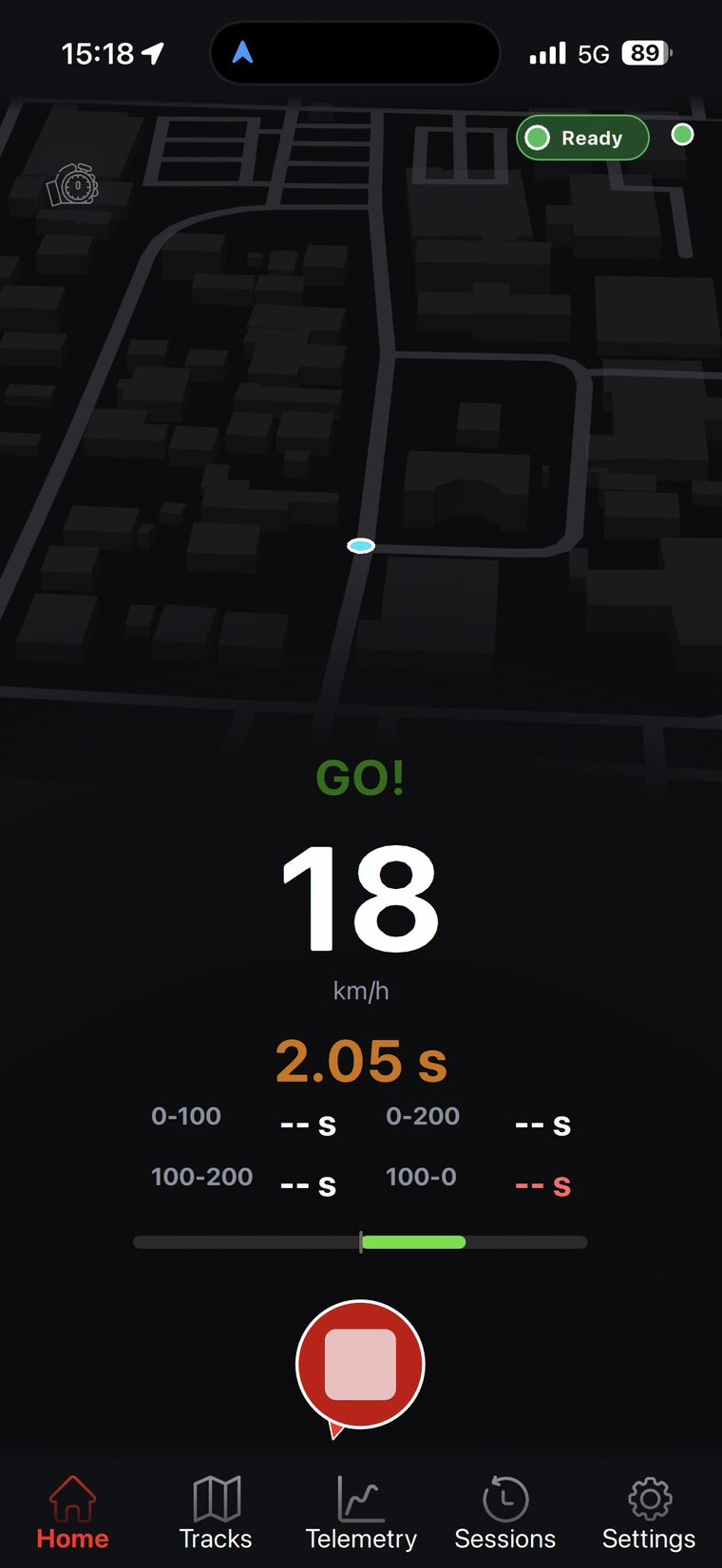 Speed heatmap over the circuit